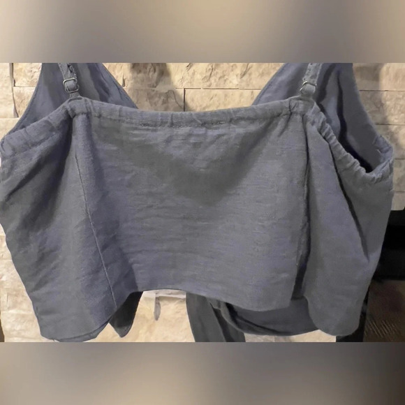 Abercrombie & Fitch Small blue linen blend summer top - Picture 5 of 7